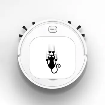 

Rechargeable Smart Vacuum Cleaners Robot 3 in 1 1800Pa USB Auto Smart Sweeping Dry Wet Mop Strong Suction Sweeper Cat Pattern