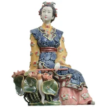 Китайский стиль классический Jinling двенадцати фигура женщины леди искусство скульптура керамические изделия украшения для дома подарок R3298