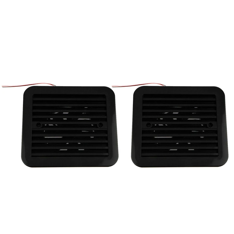 2Pcs 12V Universal RV Side Air Vent 2000RPM Cooling Trailer Exhaust Fan Caravan Effective Ceiling Mount Ventilation Black