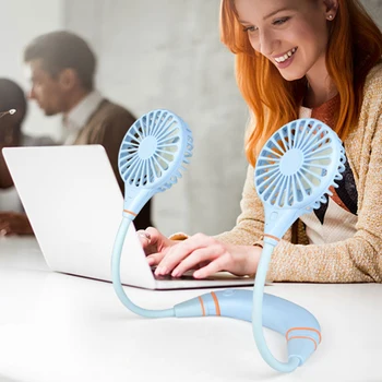 

Dropship 360 Adjustable Mini Wearable Neckband Fan USB Rechargeable Personal Neck Fan Personal Space Cooling Fan for Home