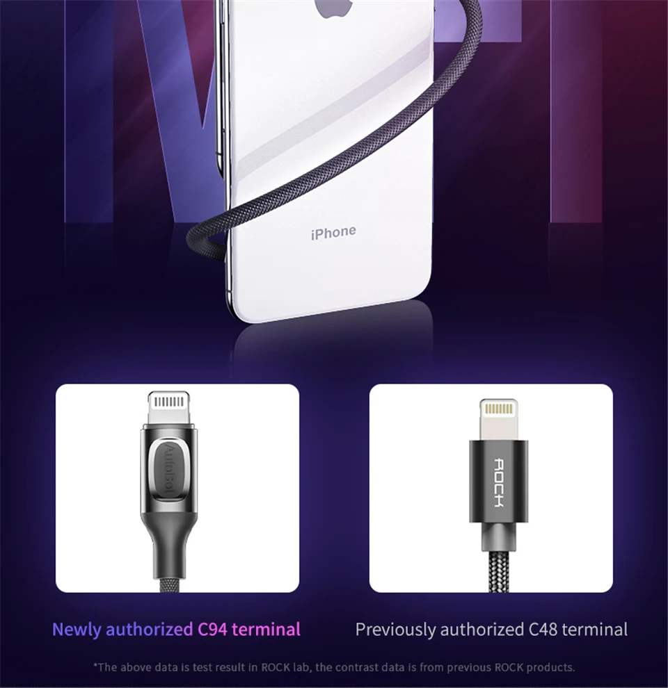Rock MFI сертифицированный usb c на lightning зарядный кабель для iPhone xs max xr x 8 7 6s plus 5 ipad быстрое зарядное устройство PD кабель 1 м