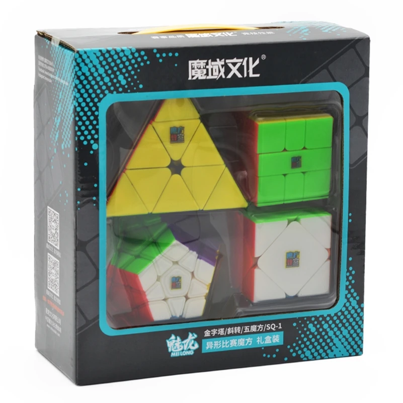 

Moyu Gift Set 4pcs Cubing WCA Official Competition megaminx pyramid Skew Sq1 cubo magico Speed Cube Puzzles Toys For Children