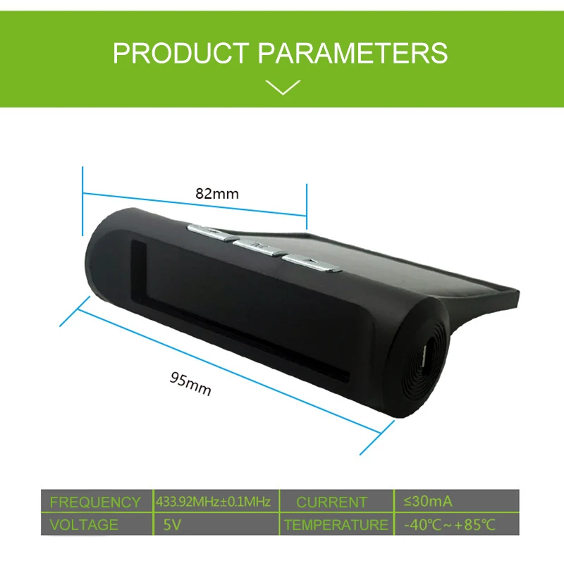 Автомобильный монитор давления в шинах, система солнечной энергии, цифровой ЖК-дисплей, 4 колеса, внутренний внешний датчик шин, оповещение о температуре