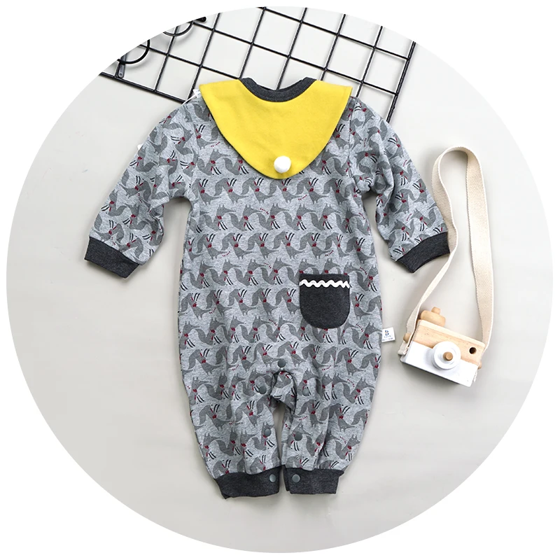 

Kid Rompers Spring Toddler Newborn Boys Girls Unisex Cotton Long Sleeve Snaps for Baby Clothes Jumpsuits Hotsale Boutique