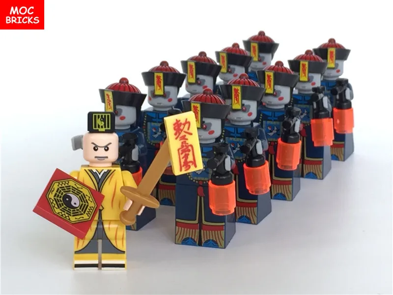 Распродажа наборов кубики MOC DIY фигурки китайских зомби и охотников за