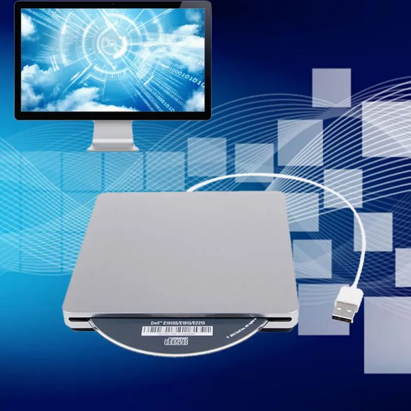 

USB External CD DVD Drive Universal Plug-and-play USB Powered DVD ROM Driver Write Burner For Apple MacBook
