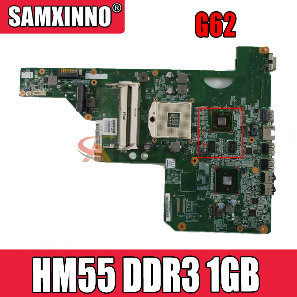 Akemy 615381-001 615382-001 материнская плата для ноутбука HP G62 G62-B41E0 основная HM55 DDR3 с 1GB