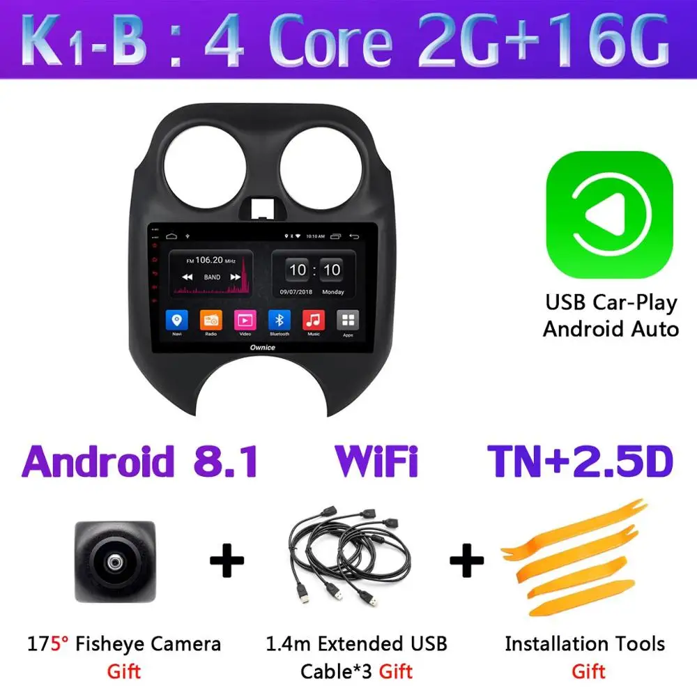 K1-B-CarPlay 360 ° камера Android 9,0 8Core 4G+ 64G gps навигация Радио CarPlay DSP автомобильное мультимедийное головное устройство плеер для Nissan March Micra - Цвет: K1-B-CarPlay