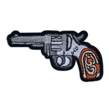 Пистолет панк полосы железа на заказ патч на одежду термотрансферные вышитые патчи рок пальцы вышивка аппликация Ткань