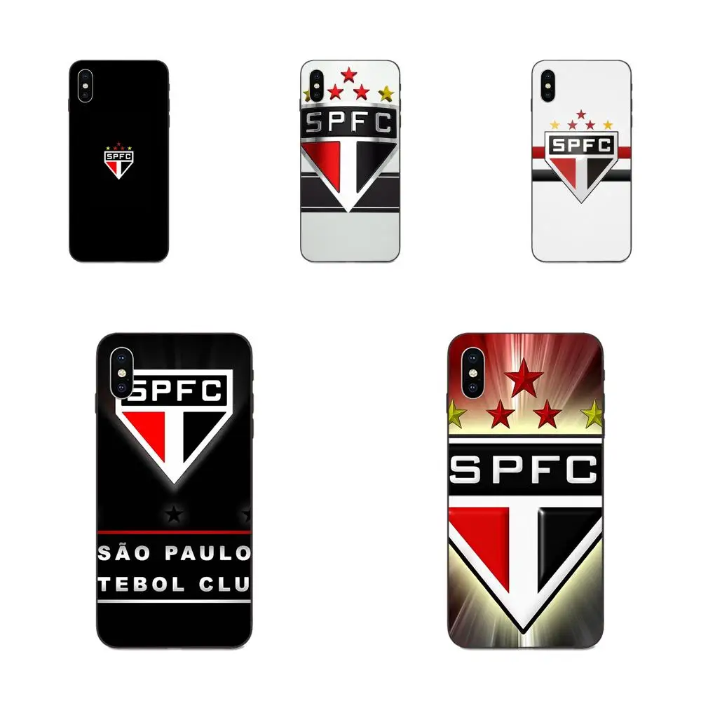 Мягкий ТПУ сотовый телефон черный Sao Paulo Fc-Spfc для Apple iPhone 4 4S 5 5S SE 6 6S 7 8 11 Plus X XS Max XR Pro |