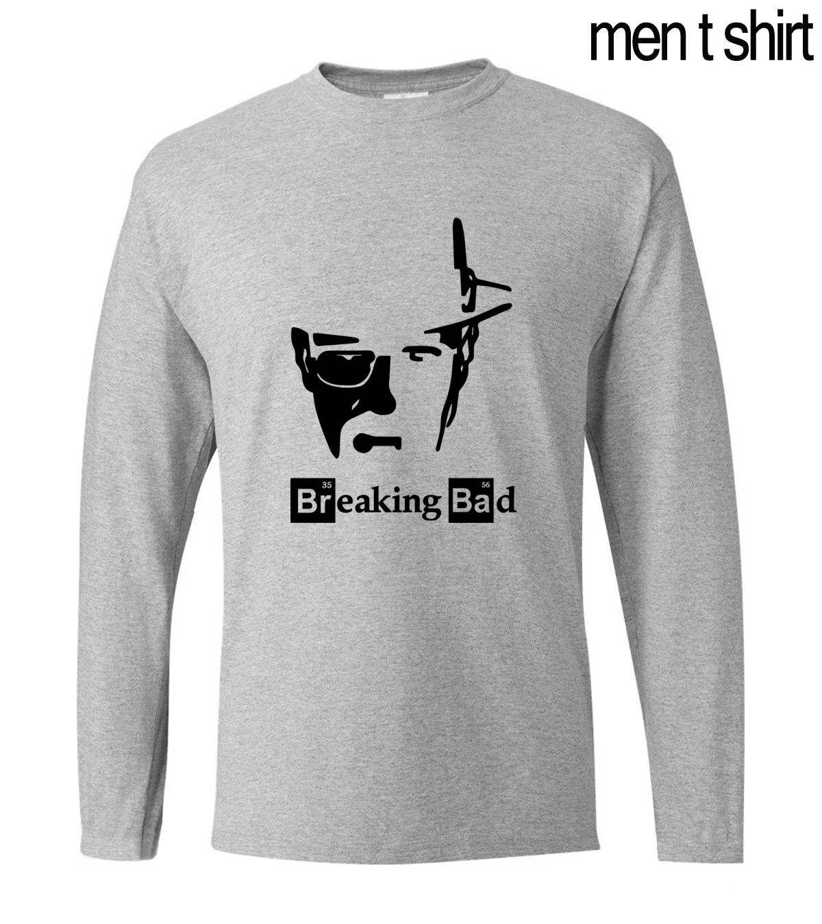 Breaking Bad Heisenberg, мужские футболки с длинным рукавом, Los Pollos Hermanos Walter White Cook, новинка, Весенняя Хлопковая мужская футболка - Цвет: gray1