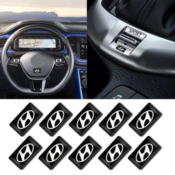 

10pcs Car Decorative Badge Steering Wheel Decal Sticker For Hyundais Santa Fe Sonata Solaris Azera Creta I30 Ix25 Tucson IX35