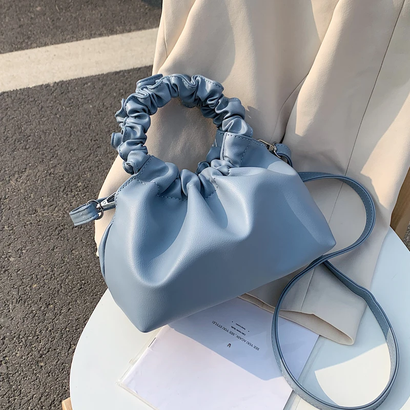 

PU Leather Cloud Tote Bags for Women 2020 Solid Color Shoulder Messenger Bag Female Handbags and Purses Travel Totes