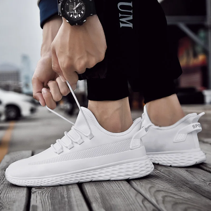

Autumn waterproof non-slip men's shoes ultra-light leather breathable extra large code 46 47 48 youth running sports shoes tide