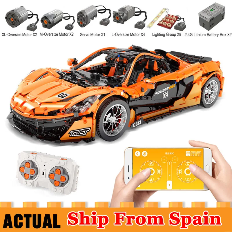 

APP Power Motor Function RC MCLAREN P1 1:8 Scale Set Compatible Legoed Technic Supercar MOC Building Blocks Toy for Children