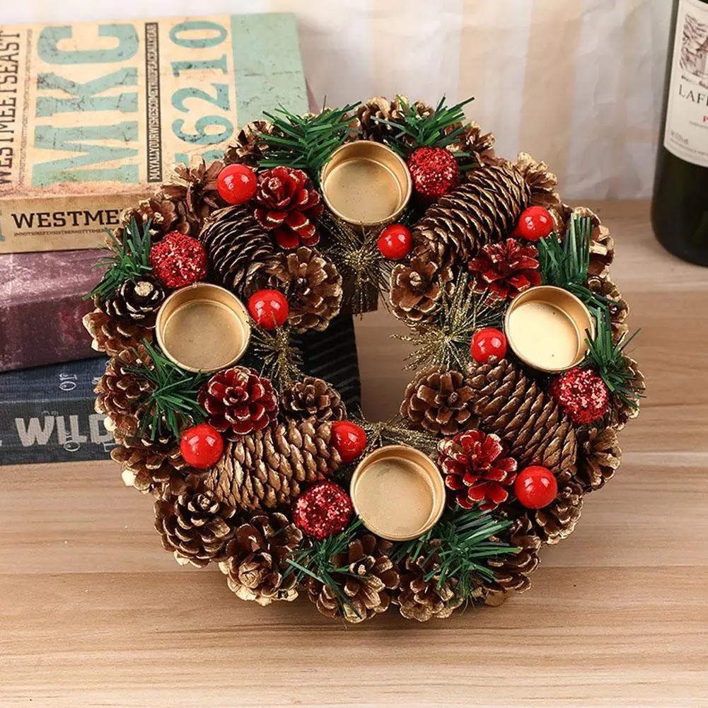 

27cm Christmas Wreath Artificial Handmade Garland Door Hanging Decorative Supplies Party Shopping Mall New Year Advent Wreath