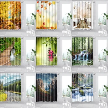 

waterproof and mildew proof bath curtains polyester fabric screen for bathroom home decor forest printing shower curtain DW185