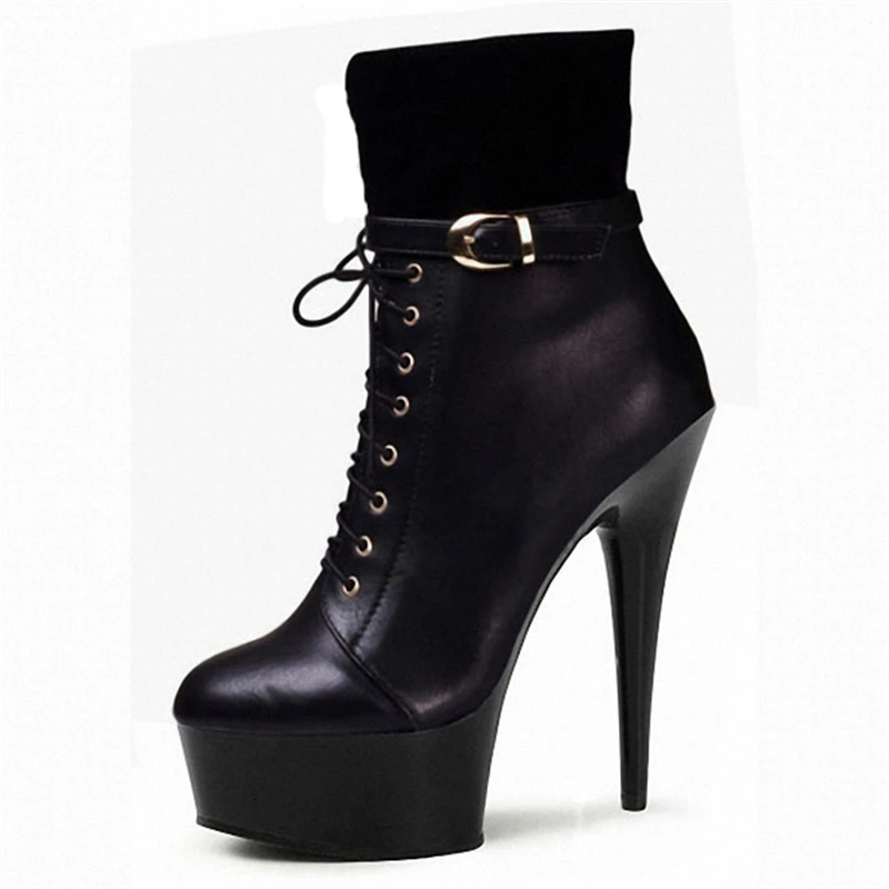 

new arrival Performance women's boot Spring Autumn elastic band Ankle thin top high heels for women botines Platform shoes woman