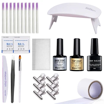 

Nail Extension Builder Repair Fiber Gel Silk Fiber Towel Set Fiberglass Nail Gel Glue Kit DIY Nail Art Tools
