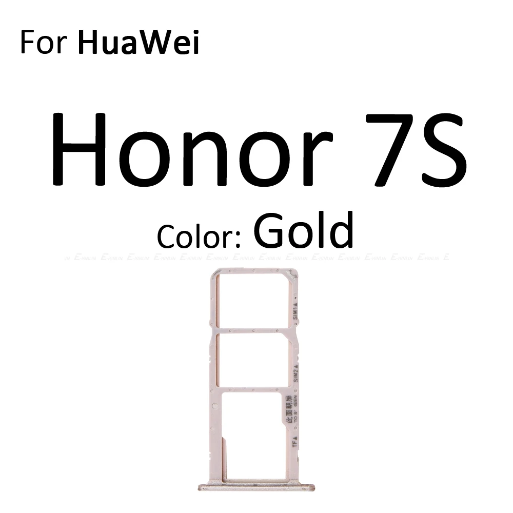 Sim Micro гнездо для sd-карты держатель Слот лоток ридер для Huawei Honor 7X7 S GR5 адаптер контейнер Сменные соединительные детали - Цвет: For Honor 7S Gold