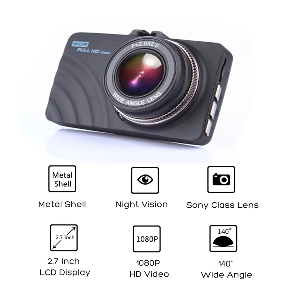 3,0 дюймов Full HD 1080P Ночное видение Видеорегистраторы для автомобилей Камера авторегистратор 6 Слои линзы Dash Cam Автомобильный видеорегистратор dvr
