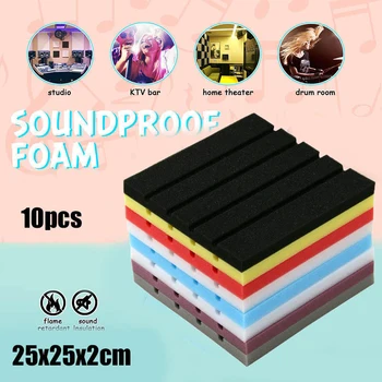 

10pcs/lot Soundproofing Foam Sponge Studio Acoustic Sound Treatment Studio Room Absorption Tiles Polyurethane foam 250x250x20mm
