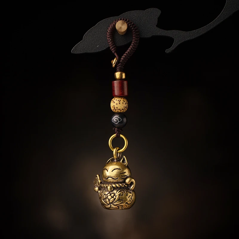 brass cat lanyard pendant (11)