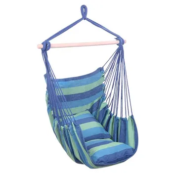 

Distinctive Cotton Canvas Hanging Rope Chair with Pillows Hammock Stand Chair Swing Swinging Furniture