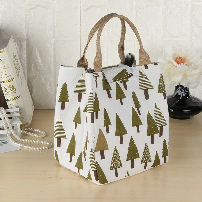 Outdoor Picnic Lunch Bags Heated Oxford Canvas Insulated Bag Thermal Food Cooler Tote Case Lunch Box for Women Kids