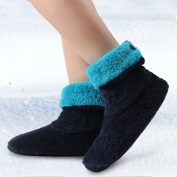 

Women's slippers Plush Warm Home slippers for girls Coral Fleece Indoor Sock Floor Soft Slippers woman Button Furry Slippers