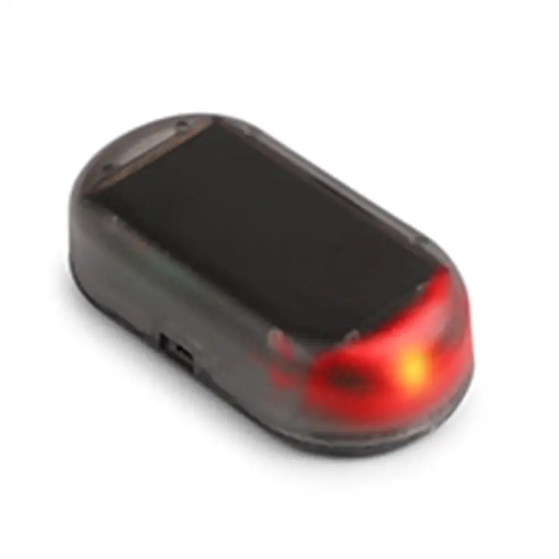 12 В автомобиль поддельный свет безопасности на солнечных батареях имитация бутафорская сигнализация Предупреждение Противоугонная Предупредительная лампа светодиодный мигающий имитация - Испускаемый цвет: Красный