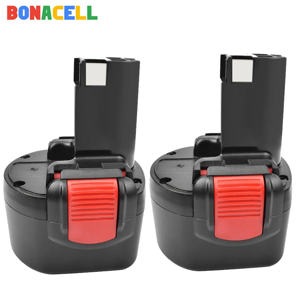 Bonacell 3000 мА/ч, 9,6 никель-металл-гидридный аккумулятор с напряжением BAT048 Перезаряжаемые Батарея для Bosch PSR 960 BH984 BAT119 BAT100 BAT001 BPT1041 BH974 2607335260 - Цвет: 2 PACK