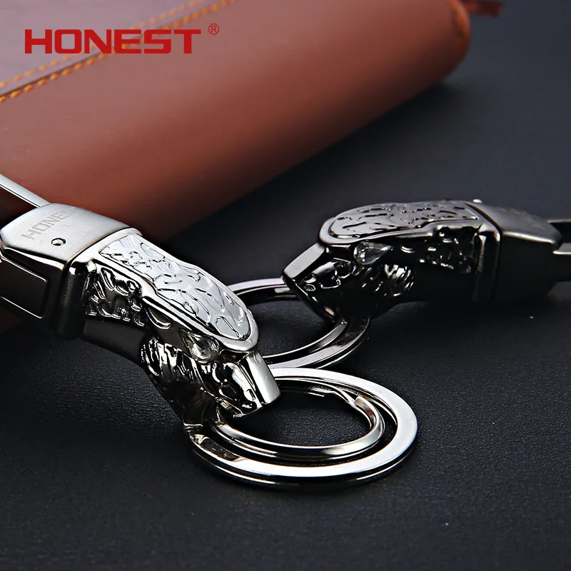 Честный натуральный продукт головы леопарда автомобильный брелок для автомобиля Топ Класс цельнометаллический Для мужчин творческий брелок для ключей кольцо, распродажа