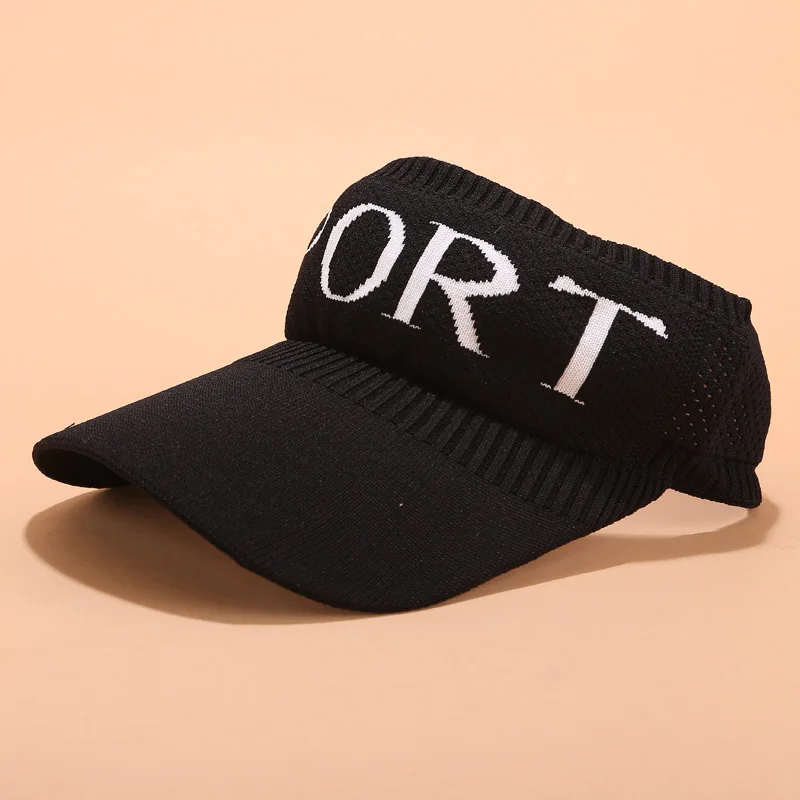 SPROT-Black Человек для бега и тенниса Гольф Горячая Распродажа унисекс Открытый движения Вязание Пустой Топ козырек Кепка для женщин досуг письмо Солнцезащитная шляпа B19 - Цвет: SPROT-Black