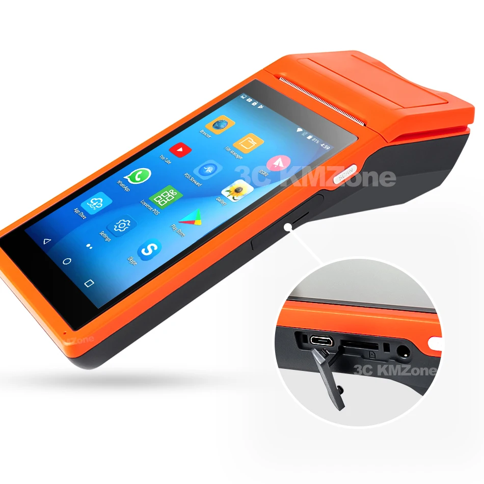 КПК android 3g Pos терминал Системы 5,5 дюймов Дисплей мобильный портативный принтер 58mmSmart пос-терминал принтер Беспроводной Bluetooth