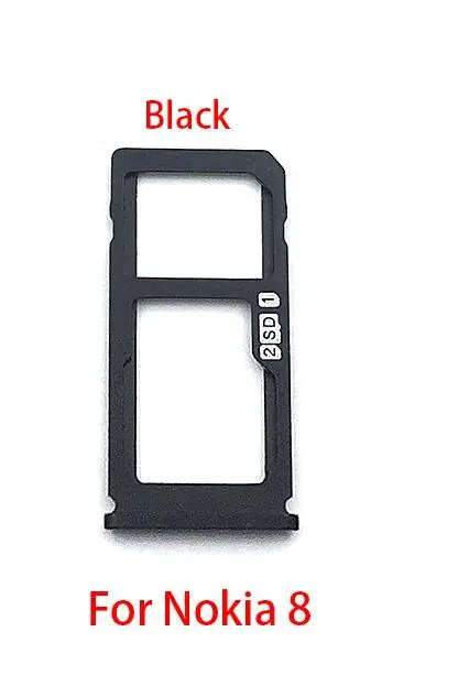 Nokia 8 Black Новинка для Nokia 6 8 7 Plus/5,1 Plus X5 Sim держатель для карт лоток Слот для карт запасные части - Цвет: Nokia 8 Black