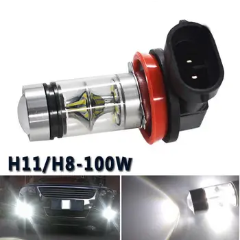 

1pc H11 H8 100W 6000K Super White Fog Light 2323 LED Driving Bulb DRL Daytime Running Light for High/Beam Bulb fog Light