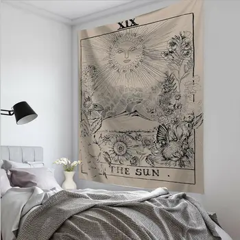

Tarot card satan tapestry wall hanging horoscope divination bedspread beach mat