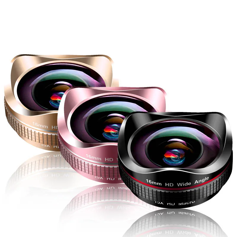 

2 In 1 Universal Phone Camera Lens Kit Wide Angle +Macro Lens Set for iPhone Huawei GV99