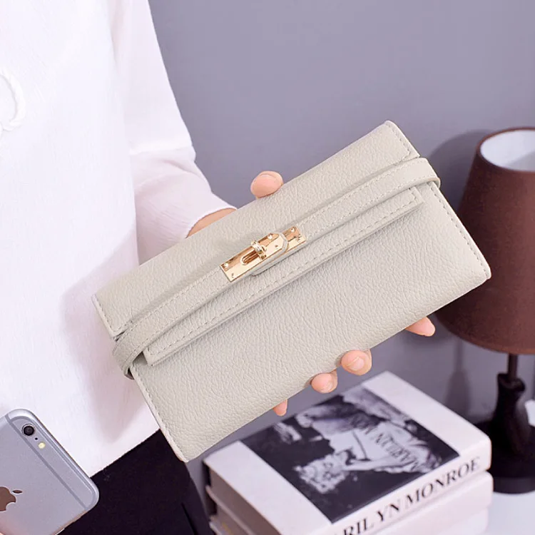 

2019 Spring New Style Fashion Embossed Leather WOMEN'S Handbag Europe And America Style Card Bit More Lock Long Wallet Women's