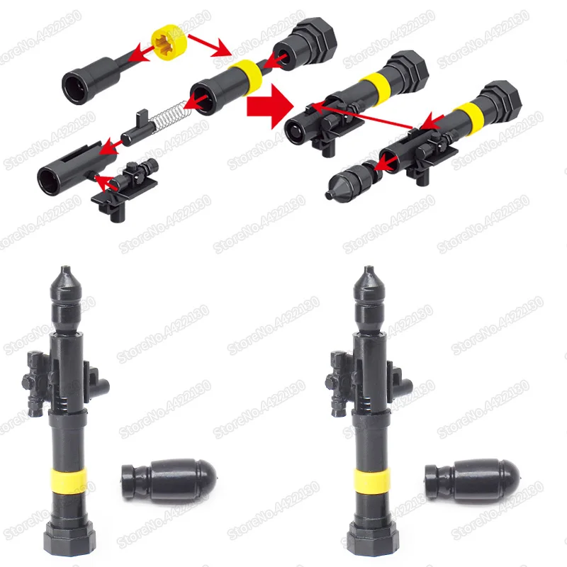 Military ww2 Figures Anti-tank Rocket Launcher Missile Gun Building Blocks Mini Weapons Army Soldier Equipment Moc Christmas Toy