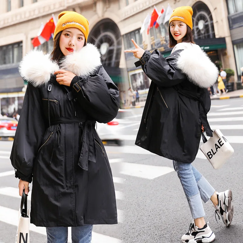 

Foreign Trade 2019 Autumn And Winter New Style Korean-style Slim Fit Mid-length down Jacket Cotton-padded Clothes Women's Large