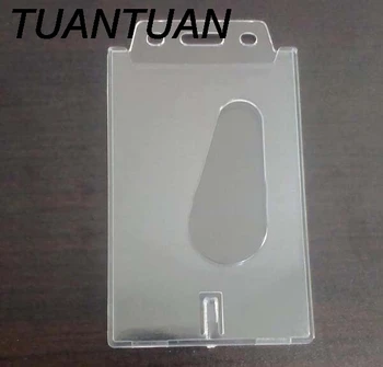 

10x6cm Vertical Hard Plastic Badge Holder Double Card ID Transparent Badge Holder High Quality