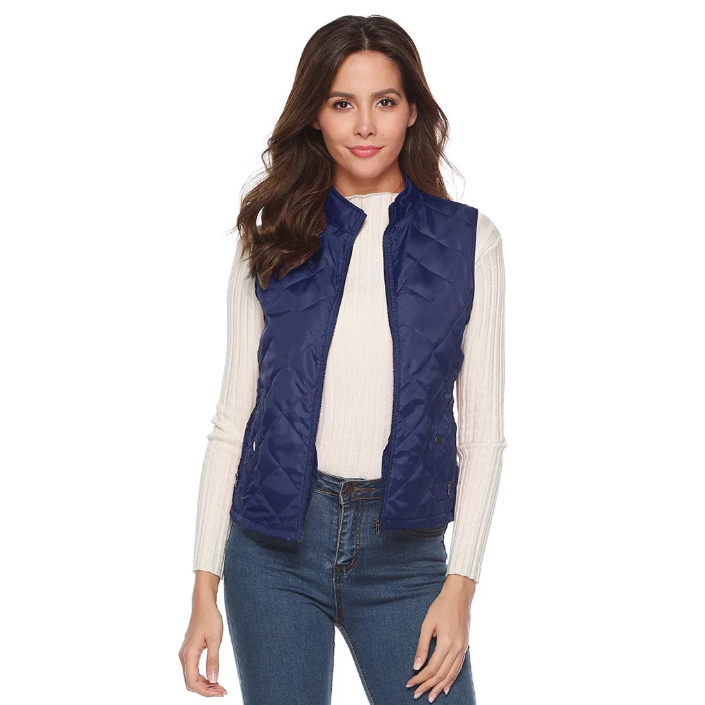 Jaycosin 2019 Winter Warm Casual Leisure Waistcoat Coat Women Thick Solid Color Jackets Comfortable Sleeveless Jacket Coat 31#4