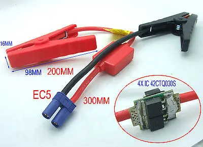 

DHL/EMS 20pcs EC5 plug 10 AWG cables 200A Car Alligator clip Emergency IC power battery clip-A7
