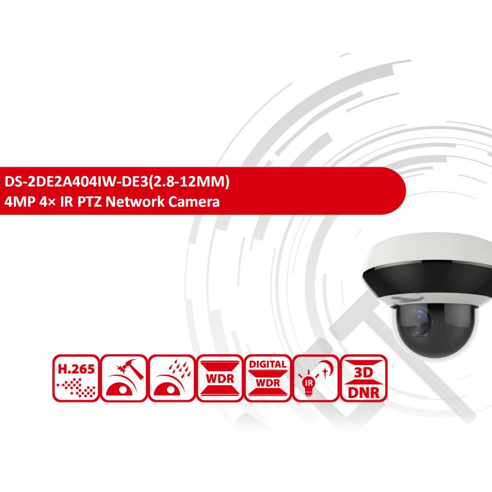 Hikvision PTZ IP камера DS 2DE2A404IW DE3 4MP 4X Zoom сеть POE H.265 IK10 ROI WDR DNR купольная CCTV камера|Камеры