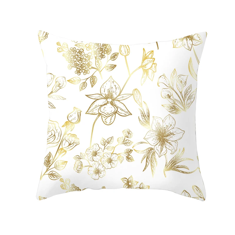 Скандинавском стиле персиковая кожа Чехлы для подушек золотой лист печать серии наволочка диван модные домашние мягкие Аксессуары