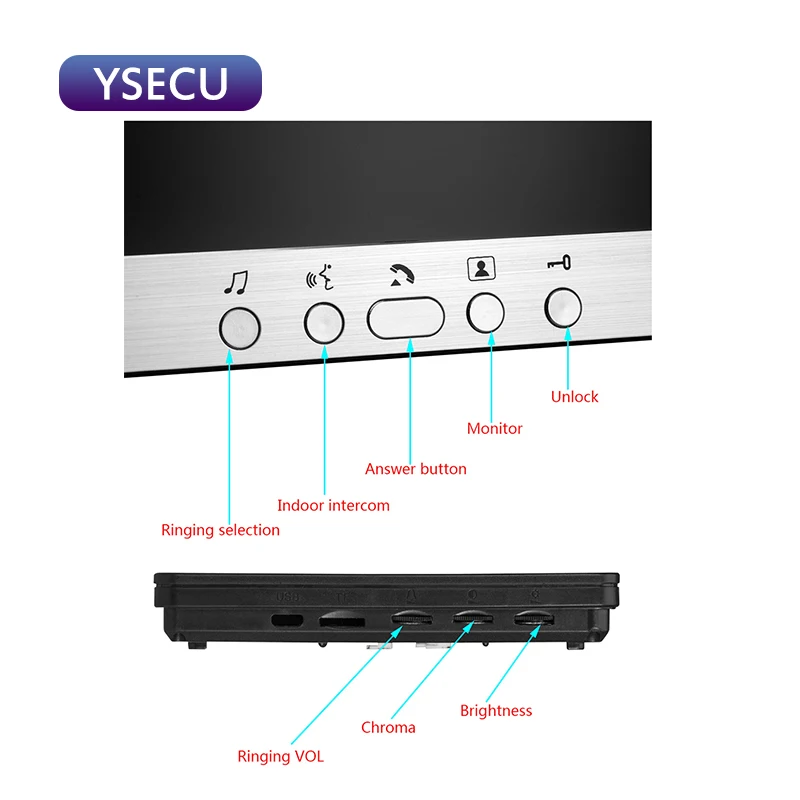 YSECU 7 ''проводной домофон видео домофон с поддержкой 800TVL электронный замок Домашний видео домофоны Открытый водонепроницаемый
