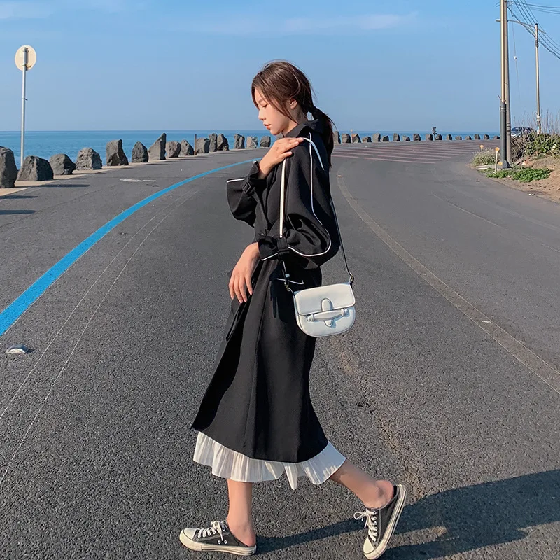 

Photo Shoot Trench Coat Women's Mid-length Spring And Autumn New Style Overcoat Popular Students Elegant Loose-Fit Short-height