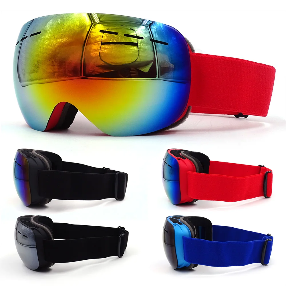 Лыжные очки UV400, двухслойные, противотуманные, лыжная маска, чехол, зимние, мужские, женские, сноуборд, очки, сноубординг, снегоход, лыжные